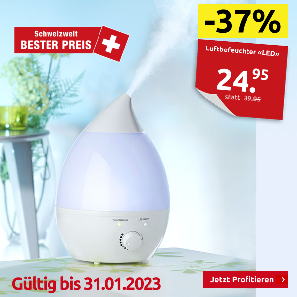 Luftbefeuchter «LED», platzsparendes Tischmodell