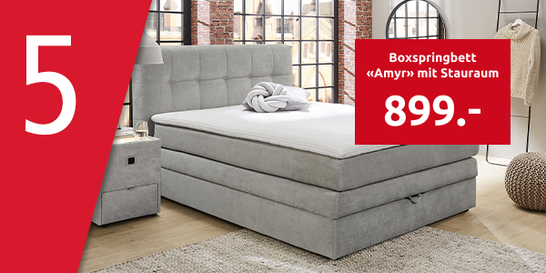 Boxspringbett «Amyr» mit Stauraum, 140 x 200 cm
