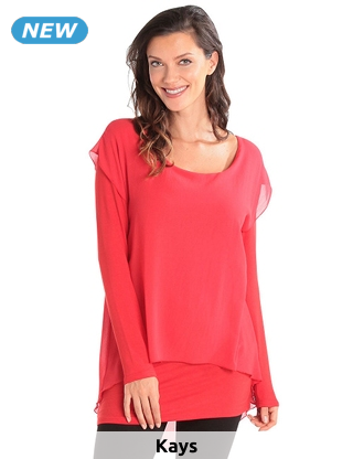 Tunika im Layerstil, rot