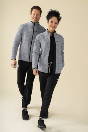 KAERE Fleecejacke Unisex - mit Reißverschluss grau melange