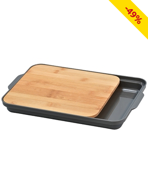 Schneidebrett «Bamboo», mit Auffangschale, 37,5x24 cm