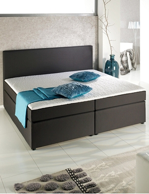 Boxspring-Bett «Trendy 2», feste Matratze, 140 x 200 cm, schwarz