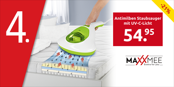 Maxxmee Antimilben Staubsauger mit UV-C-Licht