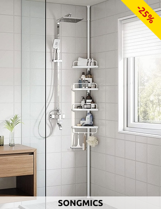 SONGMICS Bad-Eckregal, ausziehbar