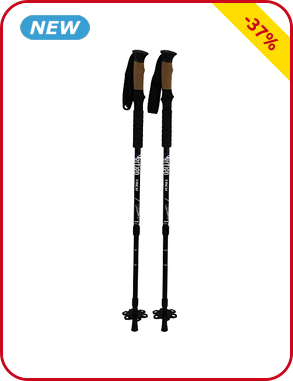 Trekking Stick, 2 Stück, schwarz