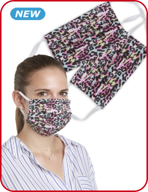 Waschbare Masken für SIE mit Leo-Print, 2 Stück