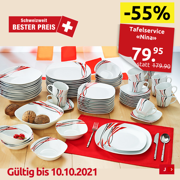 Tafelservice «Nina» für 12 Personen, 73-teilig