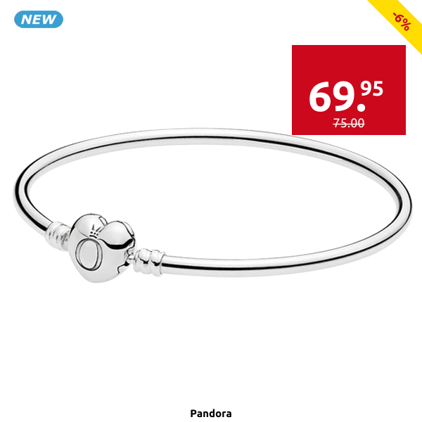 Pandora Armband mit Herzverschluss, Silber