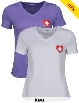 T-Shirt mit Schweizerkreuz, weiss