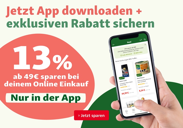 13% Rabatt in der Fressnapf App