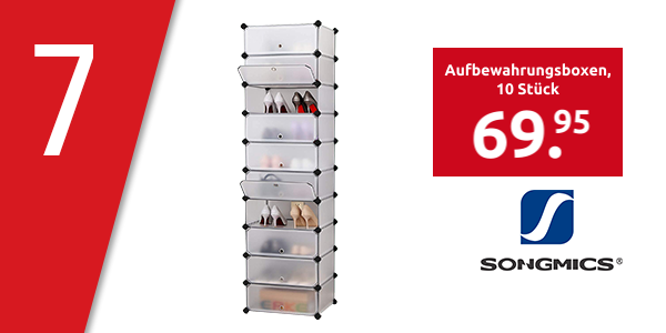 SONGMICS Aufbewahrungsboxen, 10 Stück, B 43 x H 173 x T 31 cm