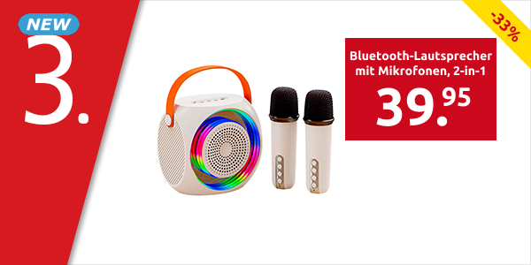 Bluetooth-Lautsprecher mit Mikrofonen, 2-in-1
