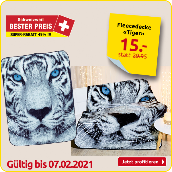 Fleecedecke «Tiger», 152 x 203 cm