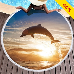 Strandtuch, rund, Ø 150 cm, «Delfin»