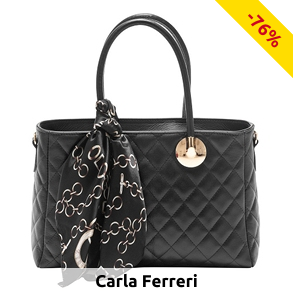 Handtasche aus Kalbsleder, mit Foulard, schwarz