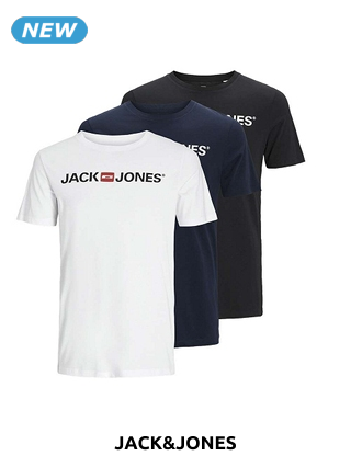 JACK&JONES T-Shirts, 3er-Pack, weiss/marine/schwarz