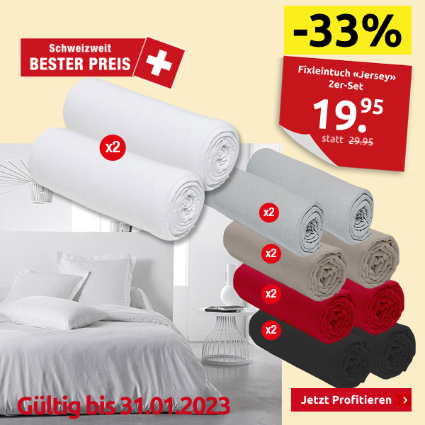 Fixleintuch «Jersey» 90-100 x 200 cm, 2er-Set, beige