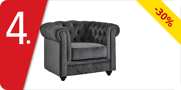 Sessel «Chesterfield», grau