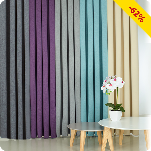 Lichtundurchlässiger Vorhang «Melli», grau meliert