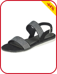 Sandaletten mit Doppelriemchen, schwarz