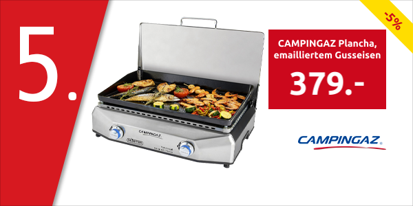 CAMPINGAZ Plancha «Master Plancha LX», Kochen auf emailliertem Gusseisen