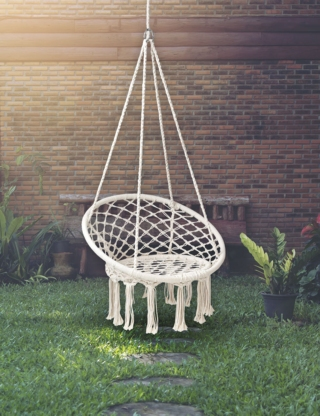 Hängesessel «Makramee», beige