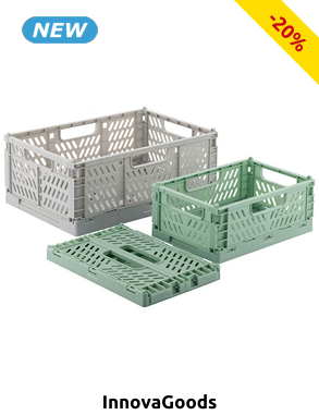 InnovaGoods Faltbare & stapelbare Kisten, 3 Stück