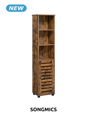 SONGMICS Hochschrank «Indus»,  B 40 x H 167 x T 30 cm, Dekor eiche/choco