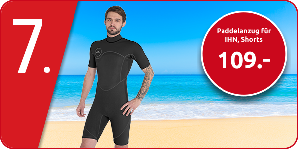 Paddelanzug für IHN, Shorts, schwarz/grau