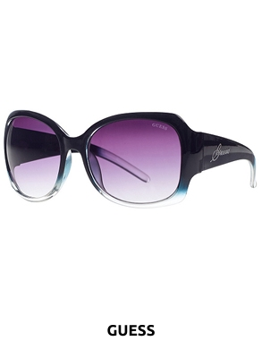 GUESS Damen-Sonnenbrille, abgestufte Gläser, schwarz
