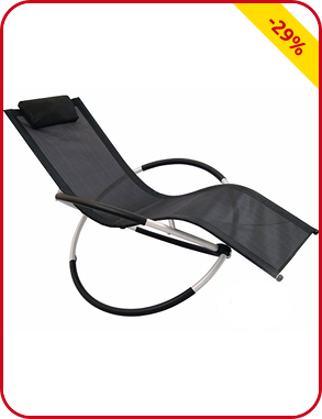 Schaukel-Liegestuhl, ergonomisch, schwarz