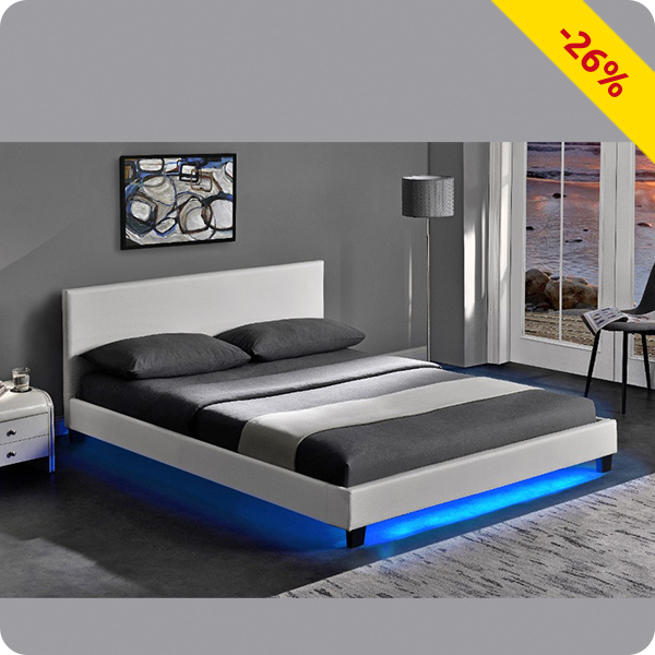 Bett LED «City», B 140 cm