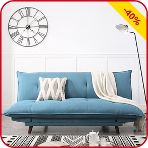 Dauerschlafsofa «Kiss», Stoffbezug türkis