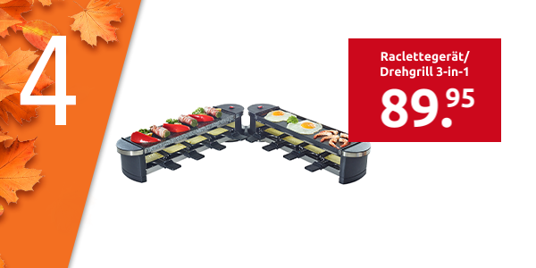 Raclettegerät/Drehgrill 3-in-1