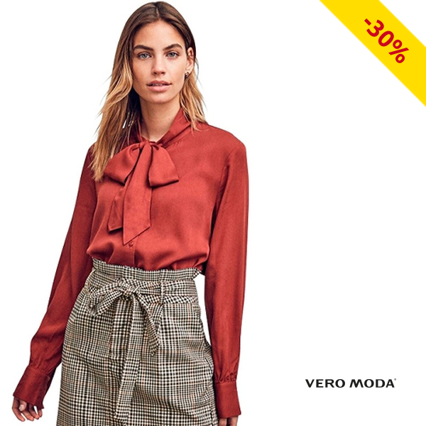 Bluse mit Schluppe von Vero Moda, braun