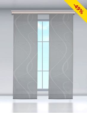 Schiebevorhang «Panel» 1 Stück, grau/weiss