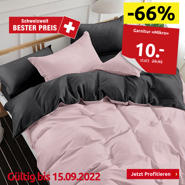 Garnitur «Mikro» 160 x 210 cm + 65 x 100 cm, rosa/anthrazit