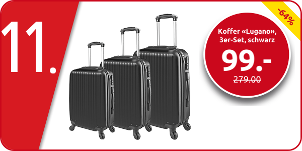Koffer «Lugano», 3er-Set, schwarz