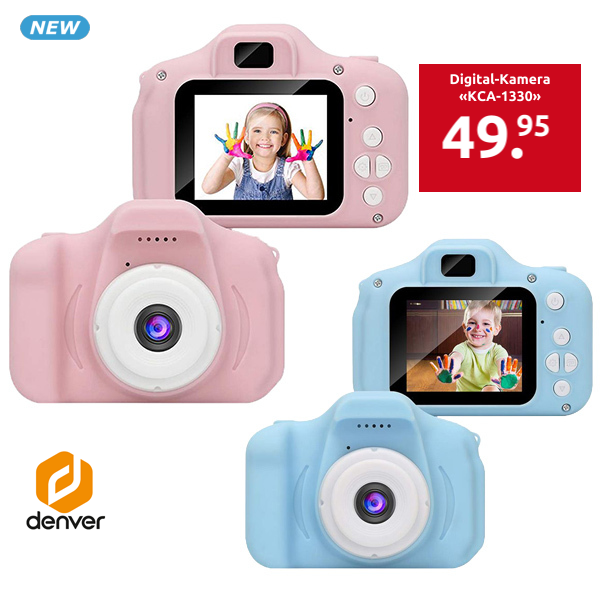 denver Digital-Kamera «KCA-1330» für Kinder, rosa