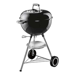 Holzkohlegriller Weber Original Kettle schwarz mit Ø 47 cm Grillfläche, Deckelthermometer, Deckelgriff mit Hitzeschutz, Bodengitter, Aschekasten und Allwetter-Rädern