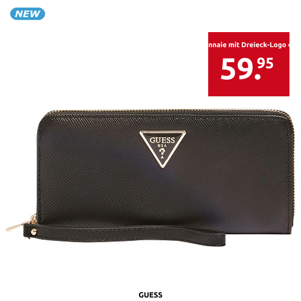GUESS Portemonnaie mit Dreieck-Logo «Noelle», schwarz