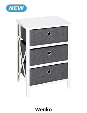 Wenko Badkommode  «Easy3», B 41 x H 60 x T 32 cm, Montage ohne Werkzeug, grau