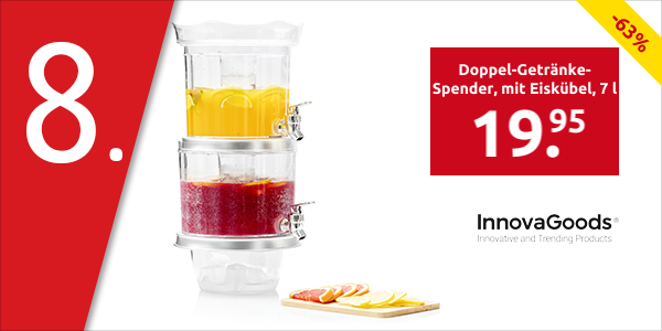 Innovagoods Doppel-Getränke-Spender, mit Eiskübel, 7 l