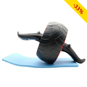 Bauchmuskelrad «Abs roller», rot/schwarz