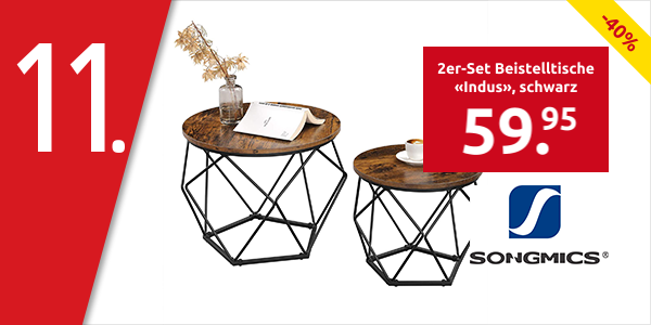 SONGMICS 2er-Set Beistelltische «Indus», schwarz