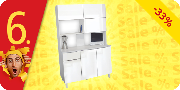 Mikrowellen-Möbel «Glossy» mit 6 Schranktüren, weiss