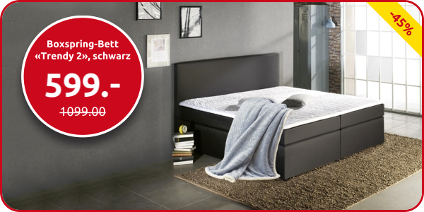 Boxspring-Bett «Trendy 2», schwarz