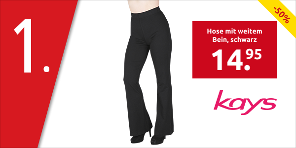 Hose mit weitem Bein, schwarz