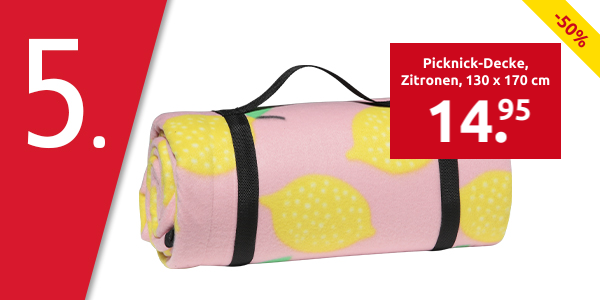 Picknick-Decke, Zitronen, 130 x 170 cm