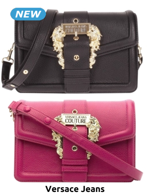 Versace Jeans Handtasche mit breiter Schnalle, himbeer